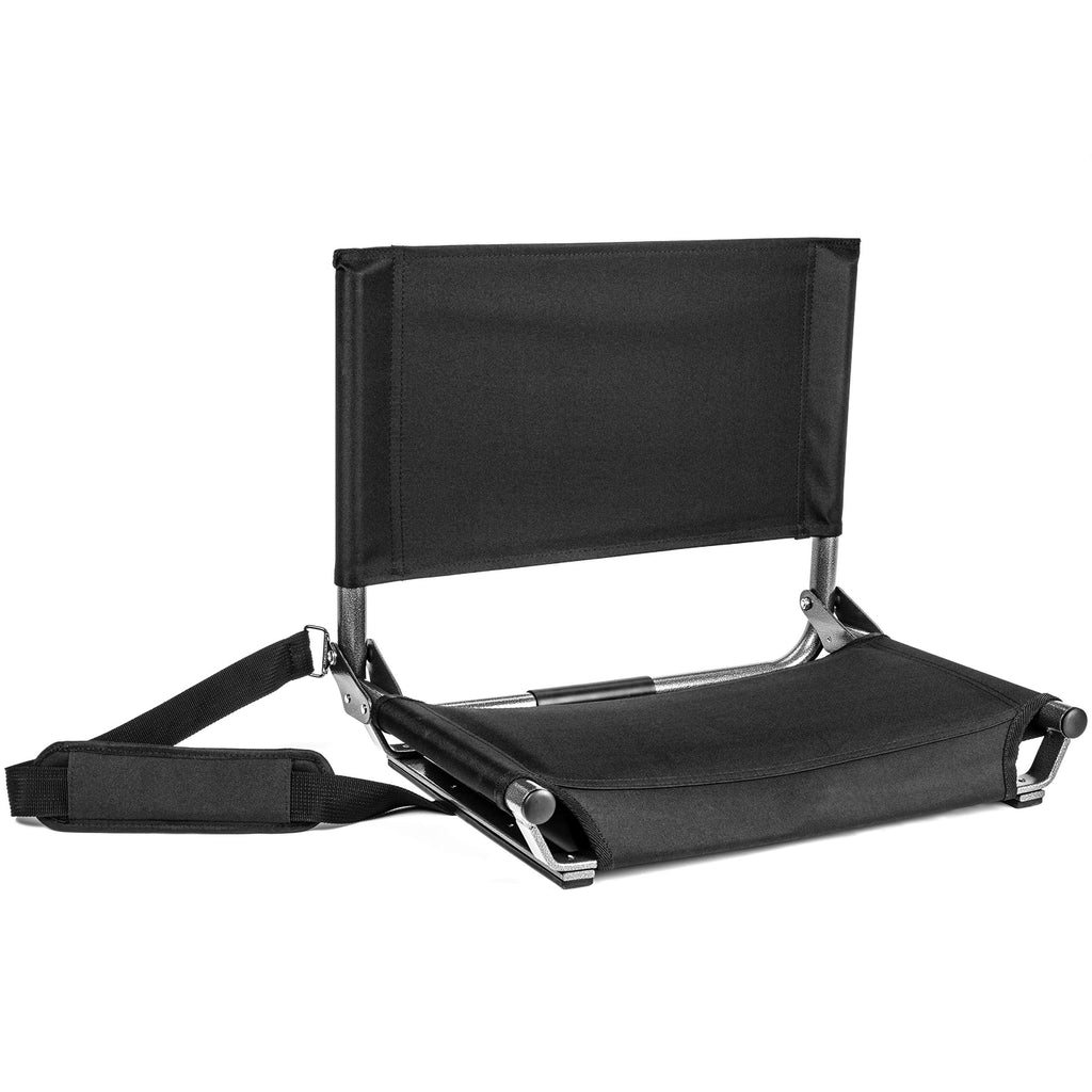 Portable Folding Steel Stadium Seats for Bleachers, Black N42678