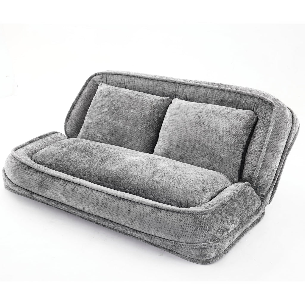 Light Gray Folding Floor Sofa Bed Z595625