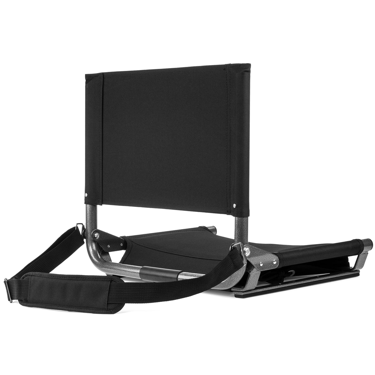 Portable Folding Steel Stadium Seats for Bleachers, Black N42678