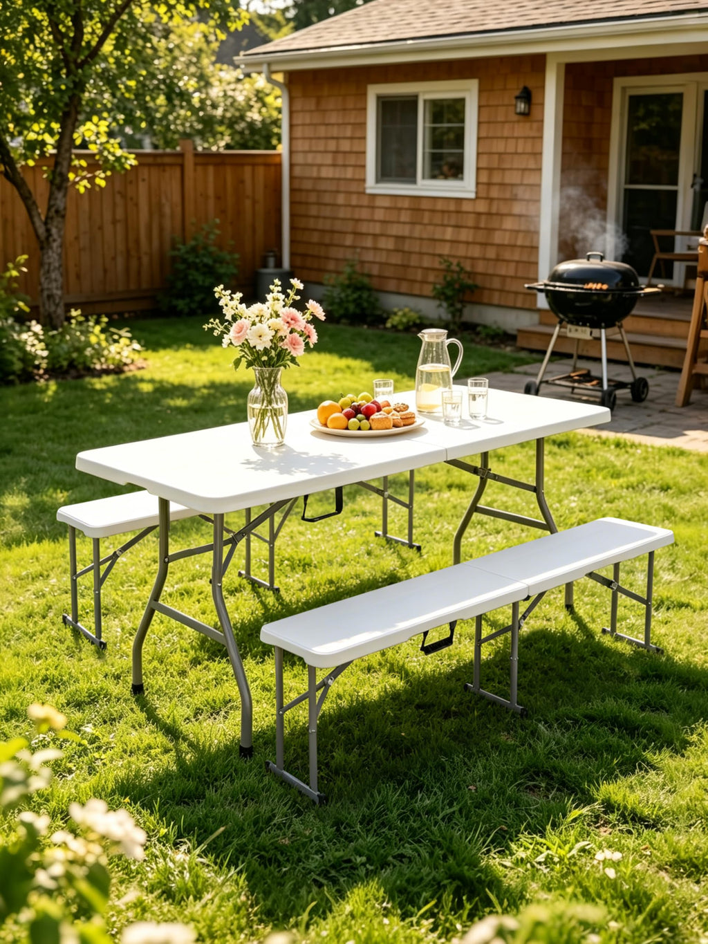 6Ft Heavy Duty Portable Plastic Folding Table I991