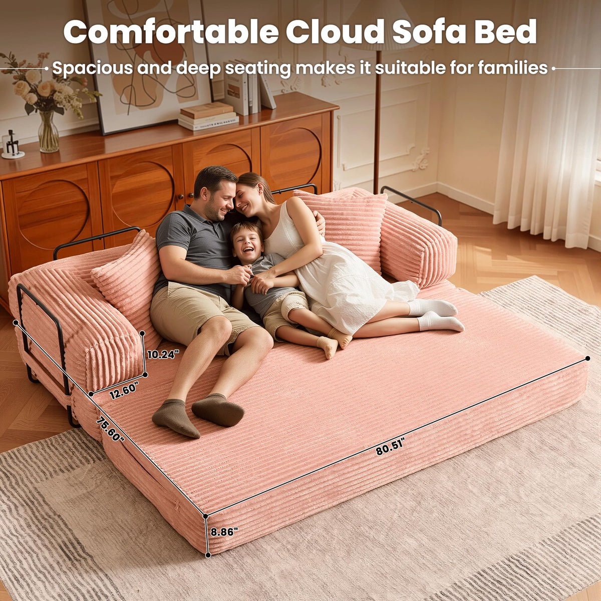 81" Folding Sofa Bed Convertible Floor Futon Lounger D4395
