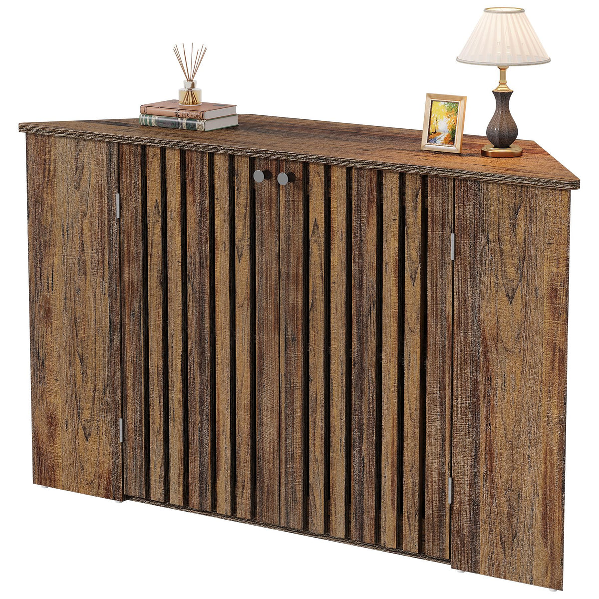 53" Farmhouse Corner TV Stand with Storage G51323