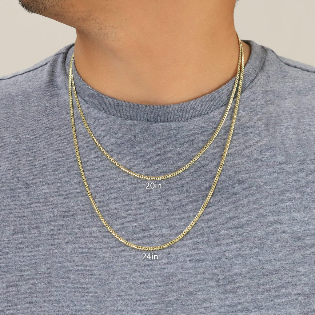 14k Yellow Gold Cuban Link Chain Necklace T7280