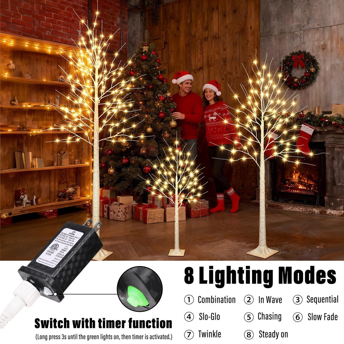 8FT 132LED Prelit Artificial Christmas Tree D39095