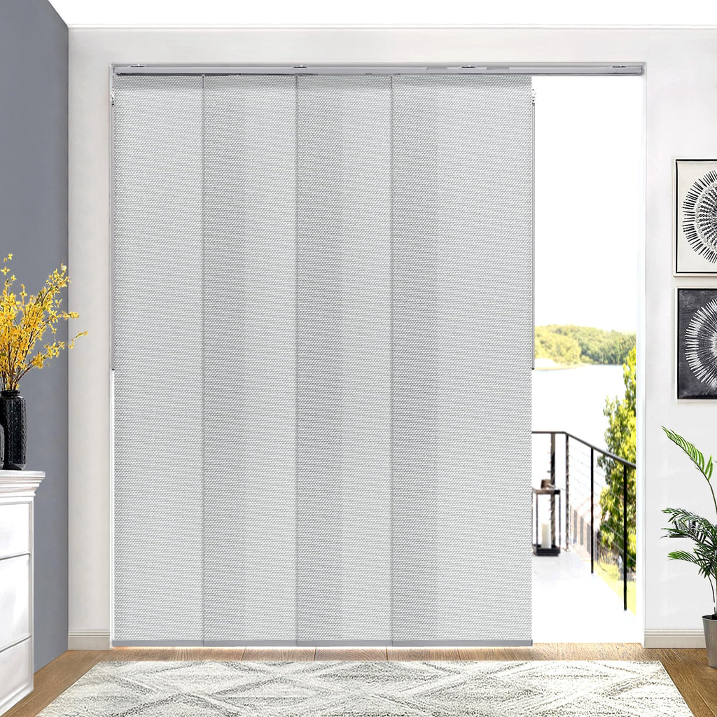Adjustable Light Filtering Grey Panel Track Blinds V272