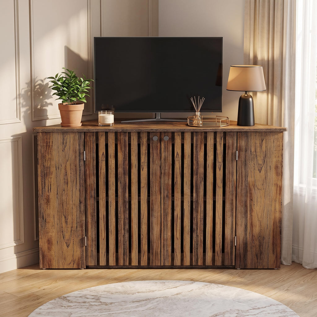 53" Farmhouse Corner TV Stand with Storage G51323