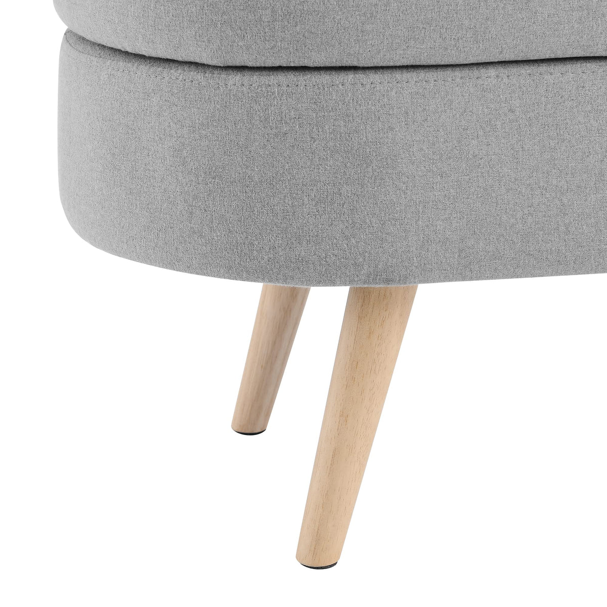 Linen Gray Upholstered Storage Ottoman Bench I284460