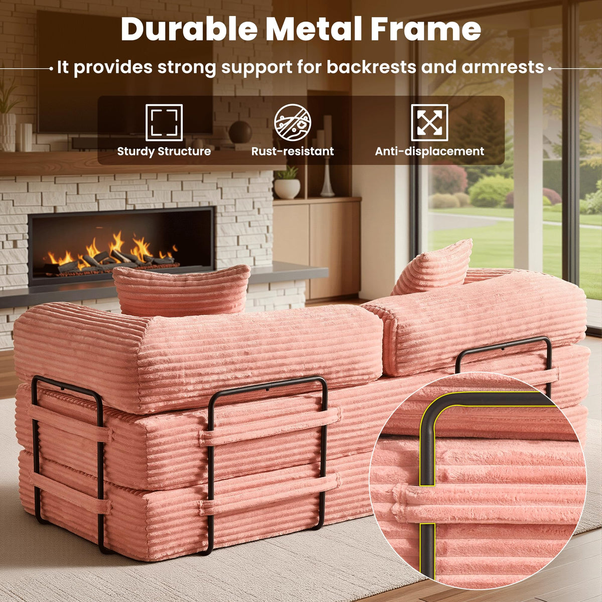 81" Folding Sofa Bed Convertible Floor Futon Lounger D4395