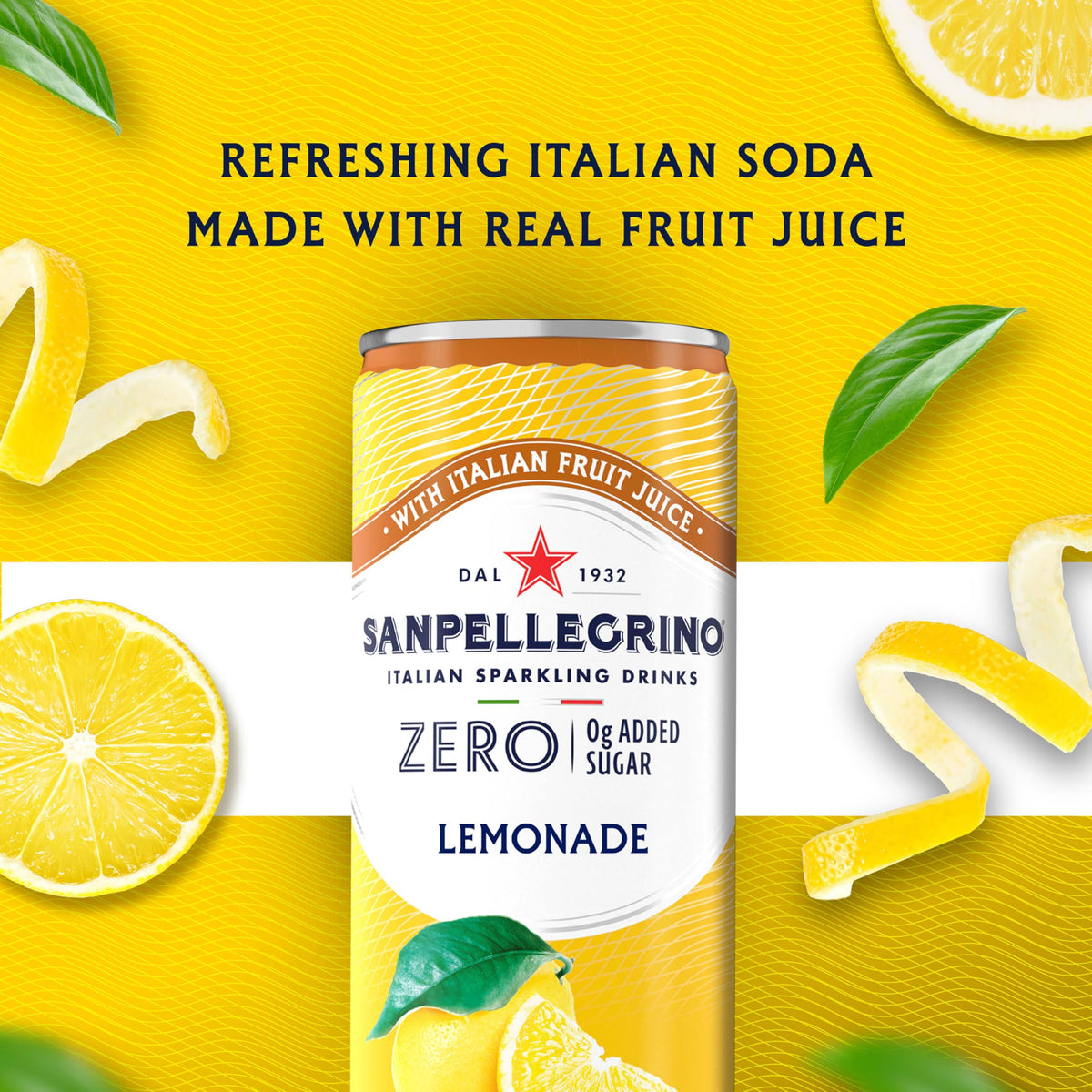 Italian Sparkling Lemonade 24 Pack of 11.15 Fl Oz Cans N3553
