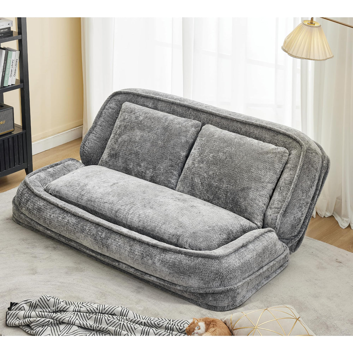 Oversized Convertible Floor Sofa Bed with 3 Pillows I112289