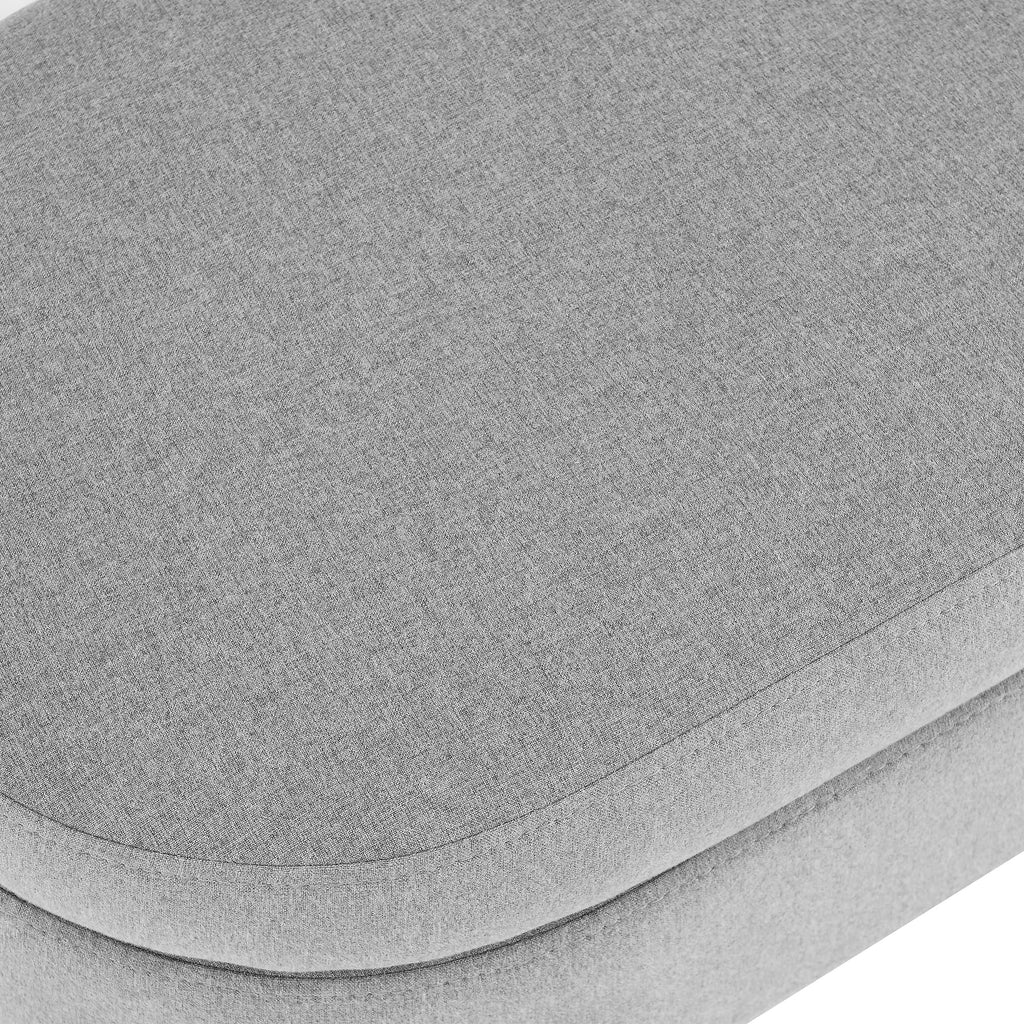 Linen Gray Upholstered Storage Ottoman Bench I284460